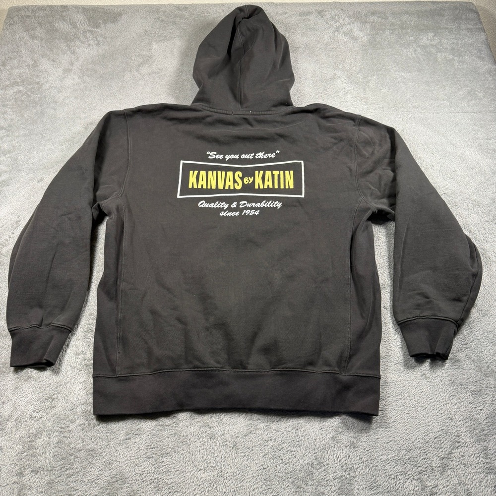 Kanvas by Katin Hoodie Mens Large Charcoal Gray Back Graphic  Full Zip Beach
